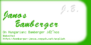 janos bamberger business card